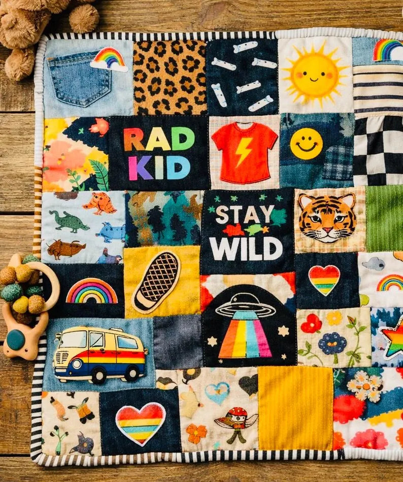Custom Baby Clothes Memory Blanket